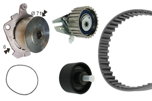 BOSCH 1 987 946 487: Bomba de agua + kit de correa de distribución Núm. dientes: 163, Ancho: 24mm
