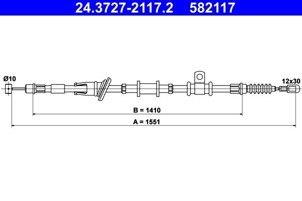 ATE 24.3727-2117.2: Tross, seisupidur 1551mm
