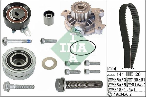 INA 530 0482 30: Kit de distribution + pompe à eau
