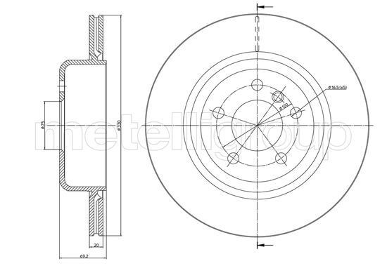 CIFAM 800-1281C: Piduriketas Ø: 330,0mm, õhutusega, Ø: 330,0mm, värvitud