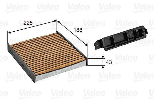 VALEO 701030: Filtrs, Salona telpas gaiss Aktivētās ogles filtrs ar polifenolu, ar fungicīdo efektu, ar antialerģisku iedarbību, CLIMFILTER SUPREME
