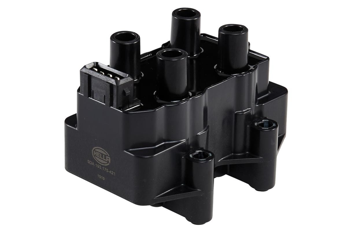 HELLA 5DA 193 175-421: Zündspule 12V, 4-polig