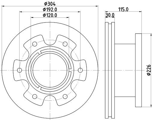 DON CVD651: Piduriketas Ø: 304mm, sisemine õhutus, Ø: 304mm, ilma rattakeskmeta