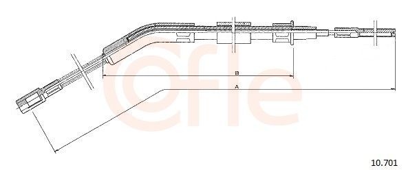 COFLE 10.701: Cablu, frana de parcare spate stanga, spate dreapta, 1770/495mm, 1770/495mm