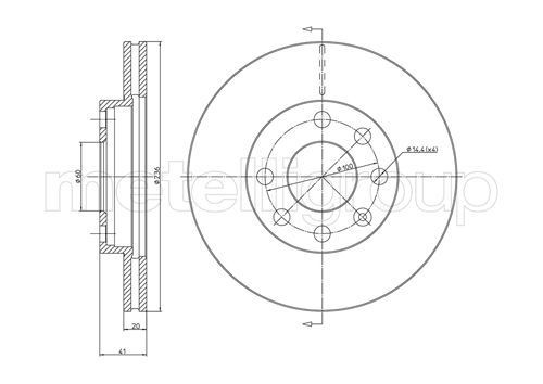 METELLI 23-0096: Disco de freno Ø: 236,0mm, ventilado, Ø: 236,0mm