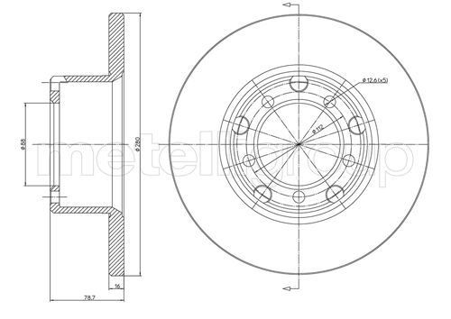 METELLI 23-0210: Piduriketas Ø: 279,5mm, täis, Ø: 279,5mm