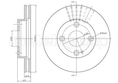 METELLI 23-0291: Piduriketas Ø: 281,0mm, täis, Ø: 281,0mm