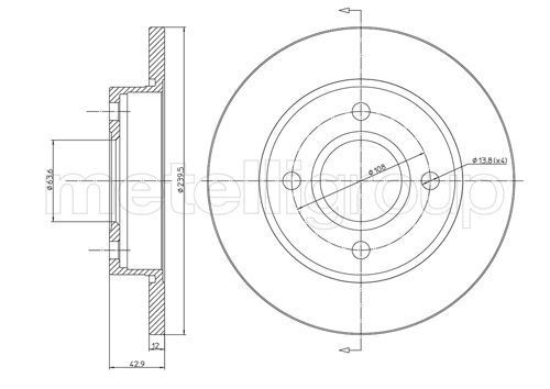 METELLI 23-0377: Piduriketas Ø: 240mm, täis, Ø: 240mm