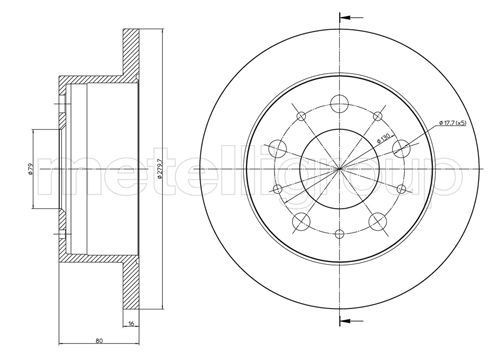 METELLI 23-0912C: Bremseskive Ø: 280,0mm, fuldstændigt, Ø: 280,0mm, lakeret