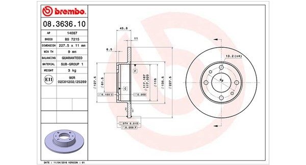 MAGNETI MARELLI 360406020400: Δισκόπλακα Ø: 227mm, πλήρες, Ø: 227mm