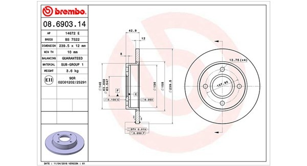 MAGNETI MARELLI 360406025700: Piduriketas Ø: 240mm, täis, Ø: 240mm