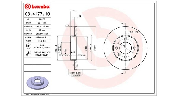 MAGNETI MARELLI 360406047900: Δισκόπλακα Ø: 239mm, πλήρες, Ø: 239mm, Με βίδες