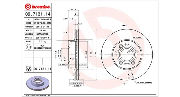 MAGNETI MARELLI 360406050200: Stabdžių diskas Ø: 280mm, vidinis ventiliavimas, Ø: 280mm