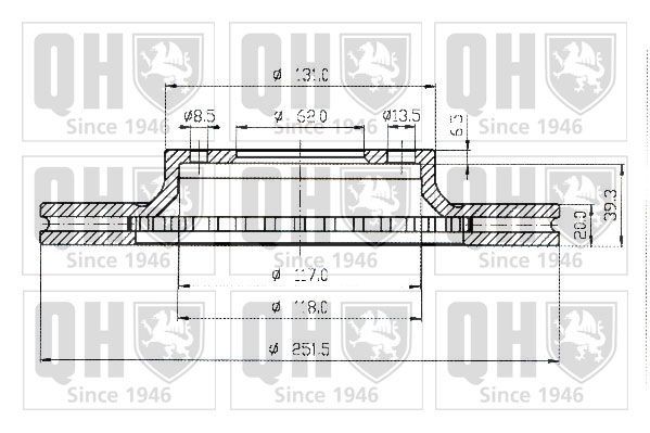 QUINTON HAZELL BDC4409: Piduriketas Ø: 252mm, õhutusega, Ø: 252mm