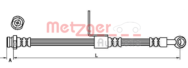 METZGER 4110662: Bremseslange 521mm