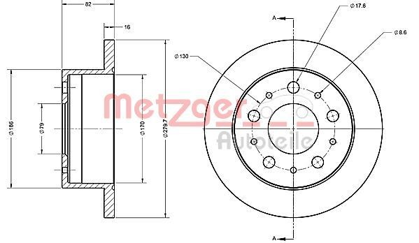 METZGER 6110338: Stabdžių diskas galinė ašis, Ø: 280mm, visiškai, Ø: 280mm, nudažyta, Kryžminis šlifavimas, su varžtais