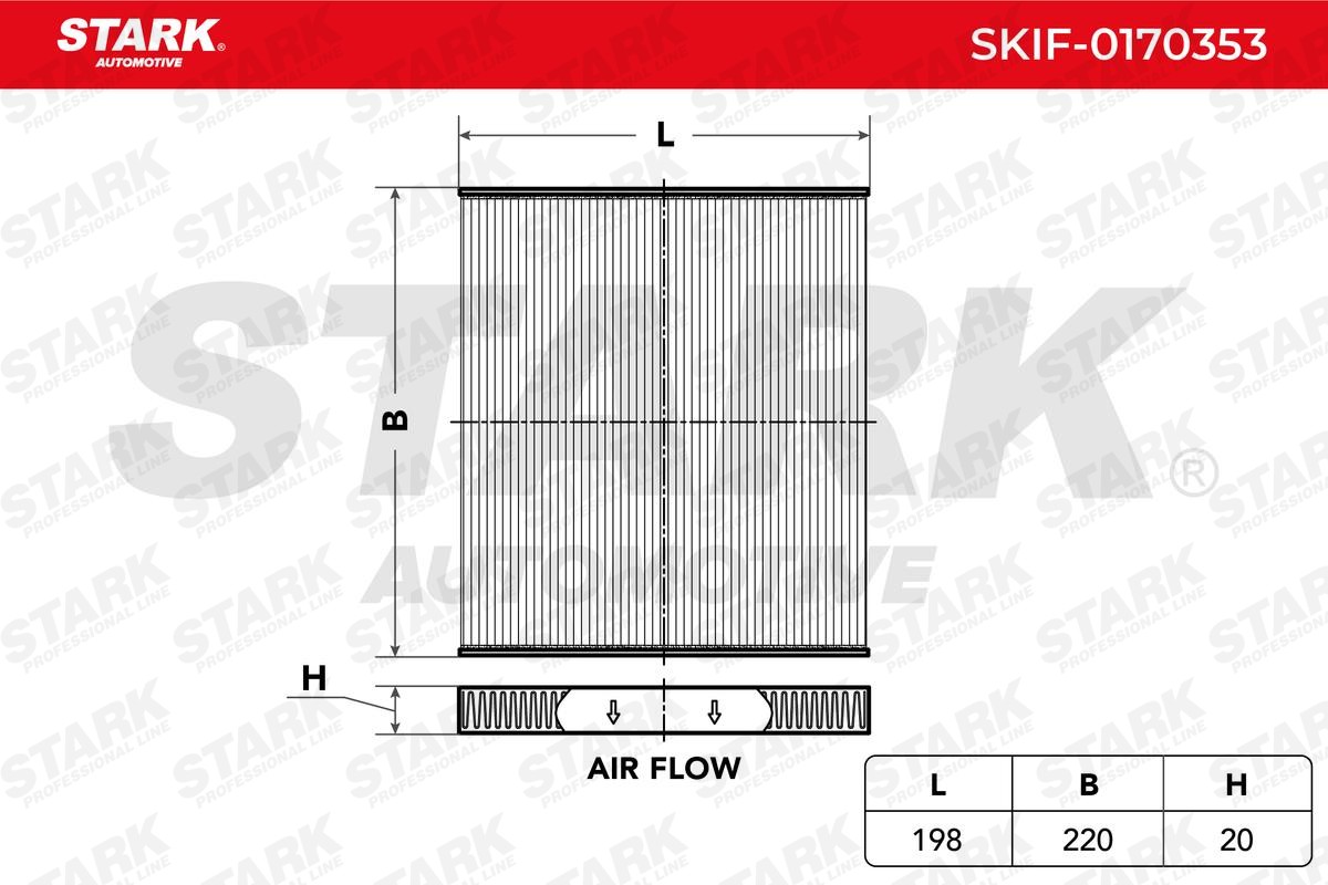 STARK SKIF-0170353: Filtro abitacolo Filtro aria fresca, Filtro materiale in sospensione (HEPA)