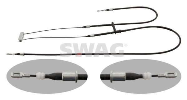 SWAG 57 92 9305: Cavo freno a mano posteriore Sx, posteriore Dx, 1430, 2185mm