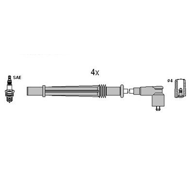 HITACHI 134968: Süütesüsteemikomplekt 530mm