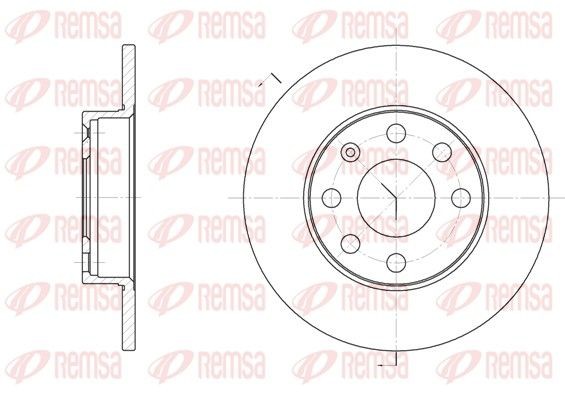 REMSA 6057.00: Bremseskive foraksel, Ø: 236mm, fuldstændigt, Ø: 236mm