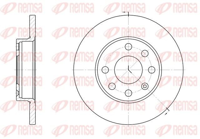 REMSA 6059.00: Brzdový kotouč přední osa, R: 236mm, plný, R: 236mm