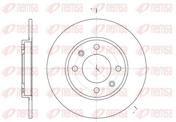 REMSA 6128.00: Disc de frână puntea spate, Ř: 247mm, plin, Ř: 247mm