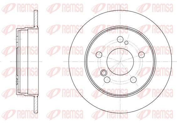 REMSA 6194.00: Brzdový kotouč Zadní náprava, R: 258mm, plný, R: 258mm