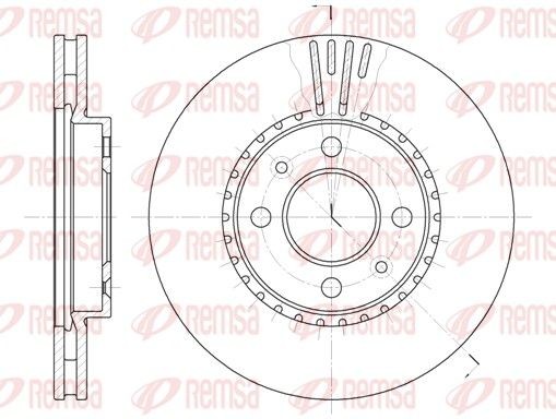 REMSA 6302.10: Piduriketas Esisild, Ø: 280mm, õhutusega, Ø: 280mm