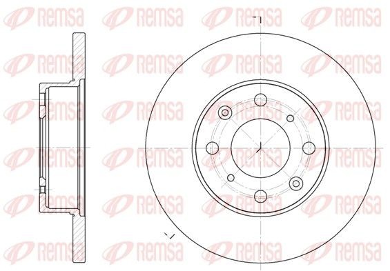 REMSA 6370.00: Disco de freno Eje delantero, Ø: 238mm, macizo, Ø: 238mm
