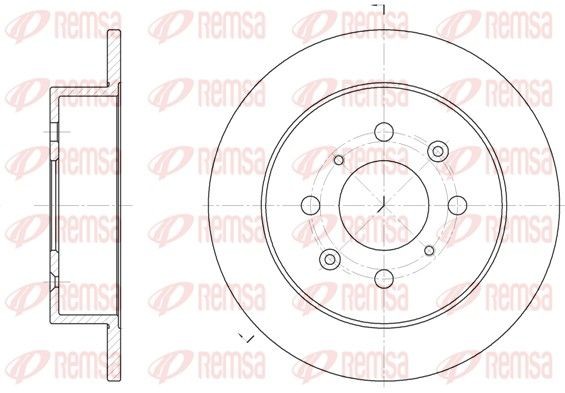REMSA 6521.00: Disco de freno Eje trasero, Ø: 239mm, macizo, Ø: 239mm