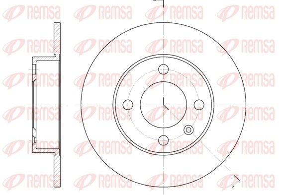 REMSA 6616.00: Bremseskive bagaksel, Ø: 232mm, fuldstændigt, Ø: 232mm