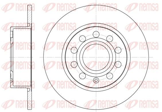 REMSA 6649.00: Disque de frein Essieu arrière, Ø: 254,7mm, plein, Ø: 255mm