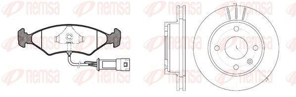 REMSA 8119.03: Pidurikomplekt, ketaspidur Esisild, Ø: 240mm, õhutusega