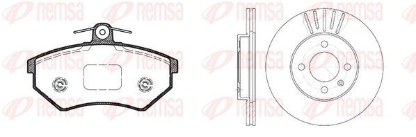 REMSA 8134.01: Kit de discos de freno y pastillas Eje delantero, Ø: 256mm, ventilado