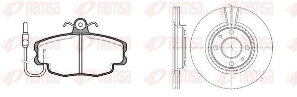 REMSA 8141.02: Pidurikomplekt, ketaspidur Esisild, Ø: 259mm, õhutusega