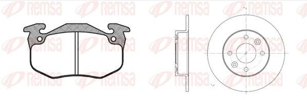 REMSA 8144.01: Souprava brzd, koutocova brzda přední osa, R: 238mm, plný