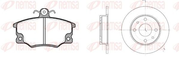 REMSA 8146.00: Pidurikomplekt, ketaspidur Esisild, Ø: 240mm, täis