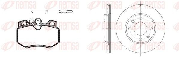 REMSA 8170.03: Souprava brzd, koutocova brzda přední osa, R: 247mm, větráno