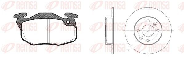 REMSA 8192.04: Kit de discos de freno y pastillas Eje delantero, Ø: 238mm, macizo