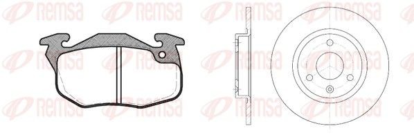 REMSA 8192.05: Souprava brzd, koutocova brzda přední osa, R: 247mm, plný