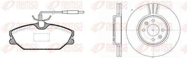 REMSA 8208.03: Kit de discos de freno y pastillas Eje delantero, Ø: 280mm, ventilado