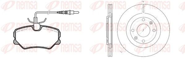 REMSA 8262.00: Fék készlet, tárcsafék elsőtengely, Ø: 266mm, Szellőztetett