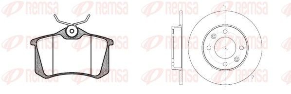 REMSA 8263.03: Kit de discos de freno y pastillas Eje trasero, Ø: 247mm, macizo