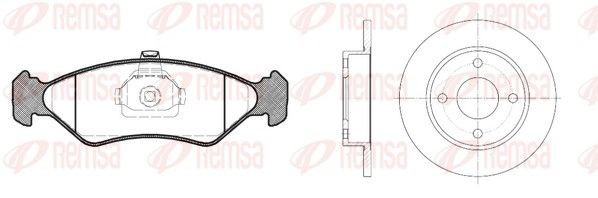 REMSA 8285.01: Pidurikomplekt, ketaspidur Esisild, Ø: 240mm, täis