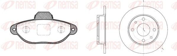 REMSA 8414.00: Pidurikomplekt, ketaspidur Esisild, Ø: 240mm, täis