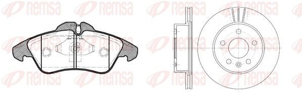REMSA 8578.00: Pidurikomplekt, ketaspidur Esisild, Ø: 276mm, õhutusega