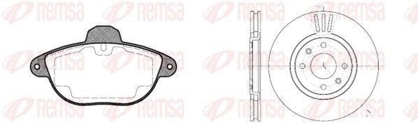 REMSA 8608.00: Fék készlet, tárcsafék elsőtengely, Ø: 283mm, Szellőztetett