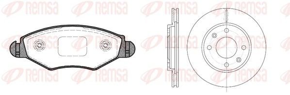 REMSA 8643.03: Bremseskiver og klodser foraksel, Ø: 247mm, ventileret