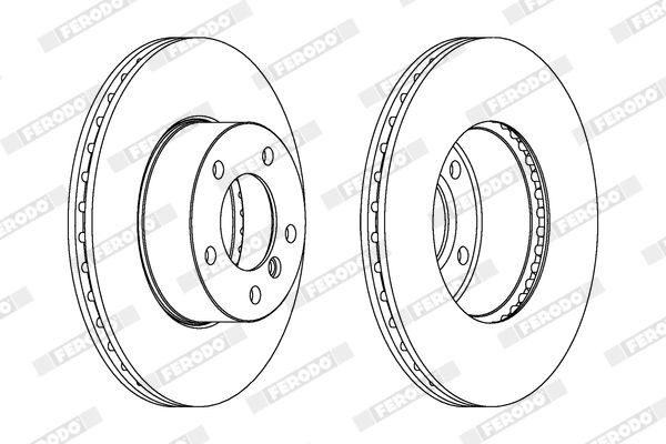 FERODO DDF2016C: Piduriketas Ø: 314mm, õhutusega, Ø: 314mm, kaetud, koos kruvidega PREMIER