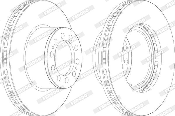 FERODO FCR323A: Féktárcsa Ø: 430mm, Szellőztetett, Ø: 430mm, csavarok nélkül PREMIER